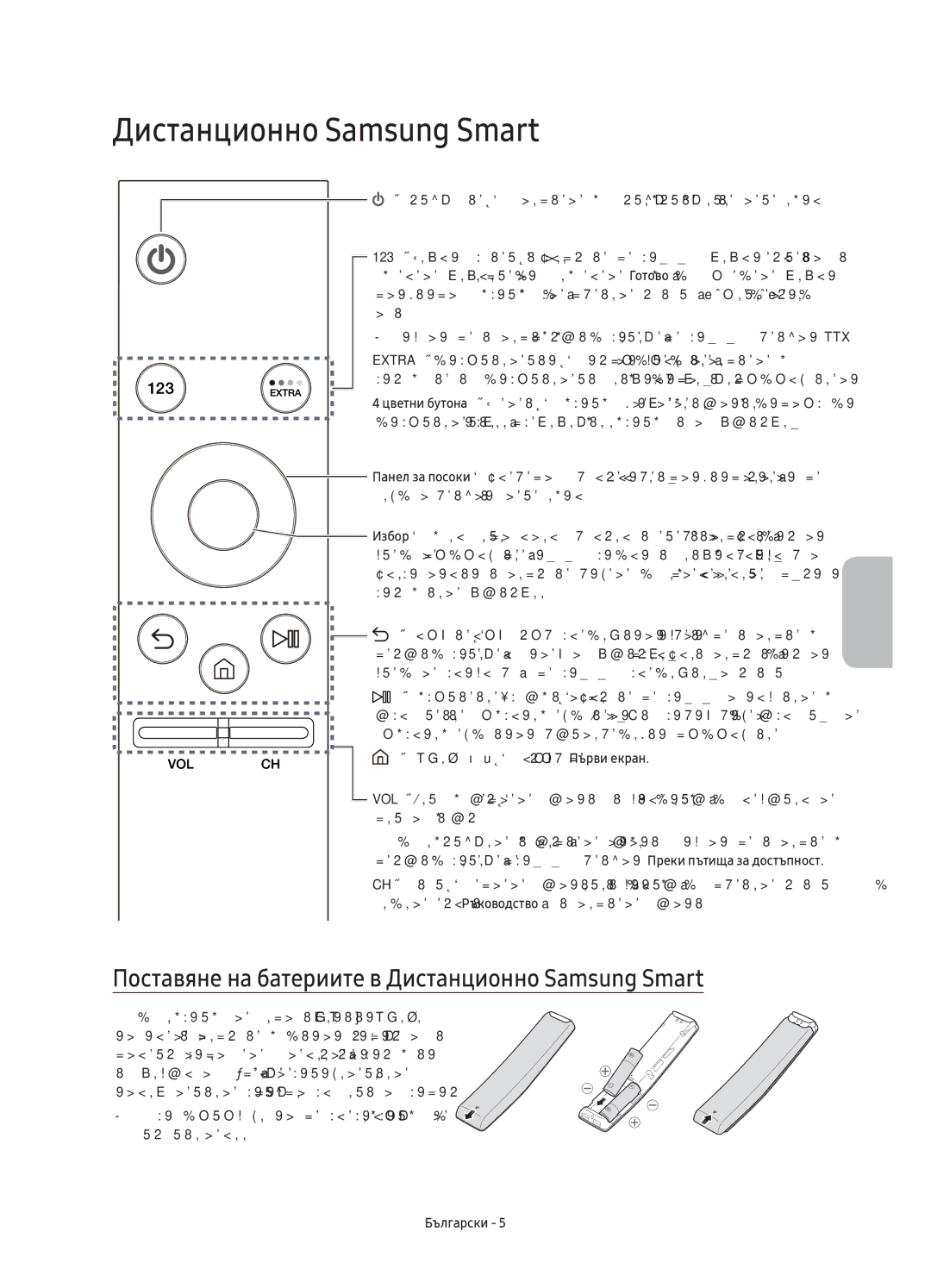 Samsung UE55KU6500SXXH, UE49KU6500SXXH, UE65KU6500SXXH manual Поставяне на батериите в Дистанционно Samsung Smart 