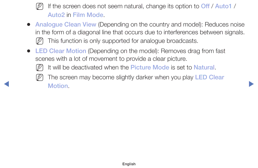 Samsung UE40M5000AUXSQ, UE49M5000AKXZT, UE32M4000AKXZT, UE32M5000AKXZT, UE40M5000AKXZT manual Auto2 in Film Mode, Motion 