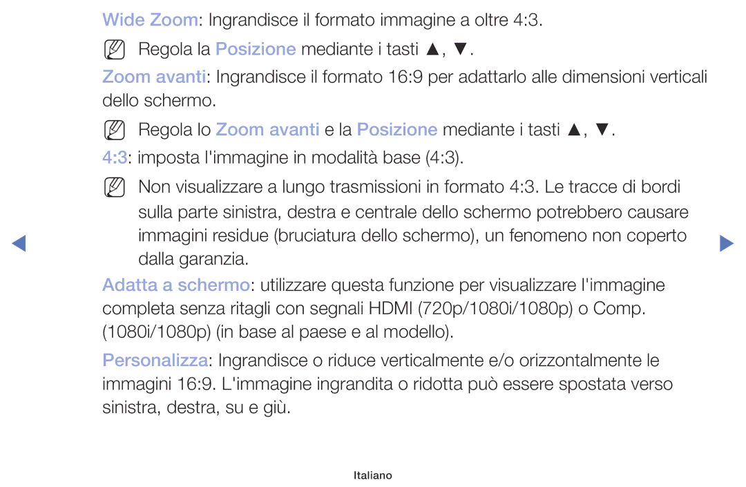 Samsung UE49M5000AKXZT, UE32M4000AKXZT, UE32M5000AKXZT, UE40M5000AKXZT manual Italiano 