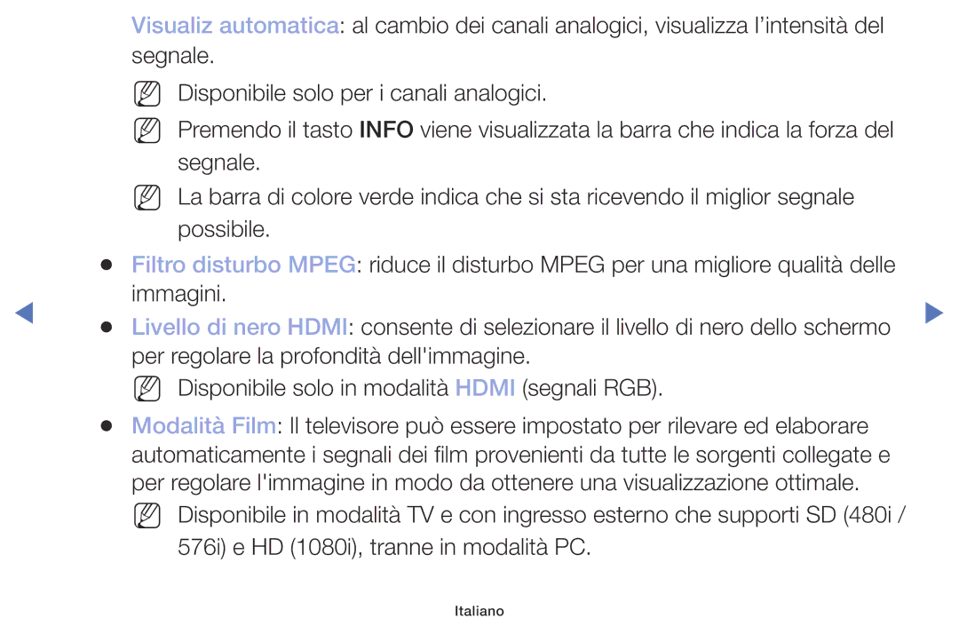 Samsung UE49M5000AKXZT, UE32M4000AKXZT, UE32M5000AKXZT, UE40M5000AKXZT manual Italiano 