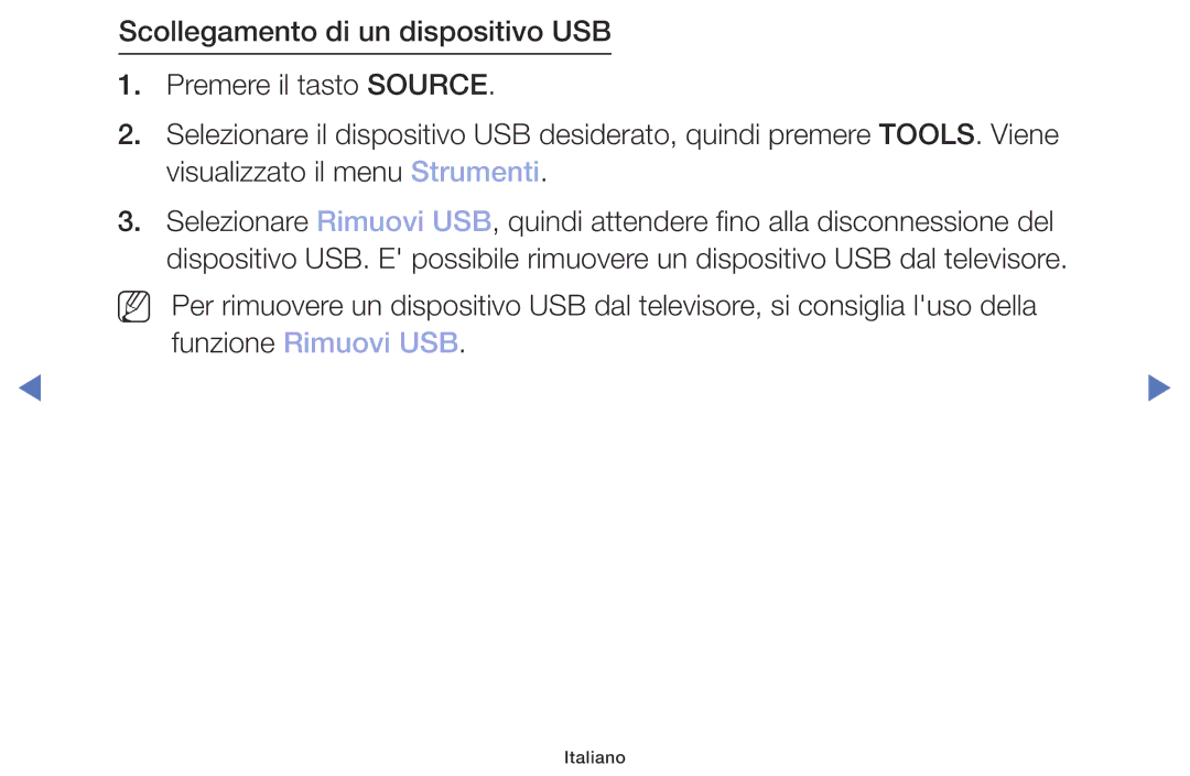 Samsung UE32M5000AKXZT, UE49M5000AKXZT, UE32M4000AKXZT, UE40M5000AKXZT manual Italiano 