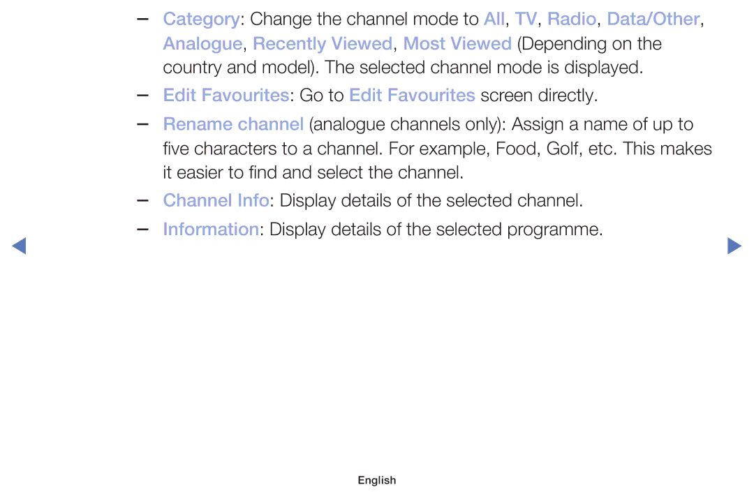 Samsung UE49M5000AUXSQ, UE40M5000AUXSQ, UA32J4003DWXSQ manual Analogue, Recently Viewed, Most Viewed Depending on 