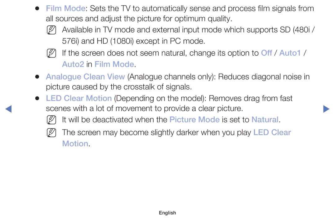 Samsung UA32J4003DWXSQ, UE49M5000AUXSQ, UE40M5000AUXSQ manual Auto2 in Film Mode, Motion 