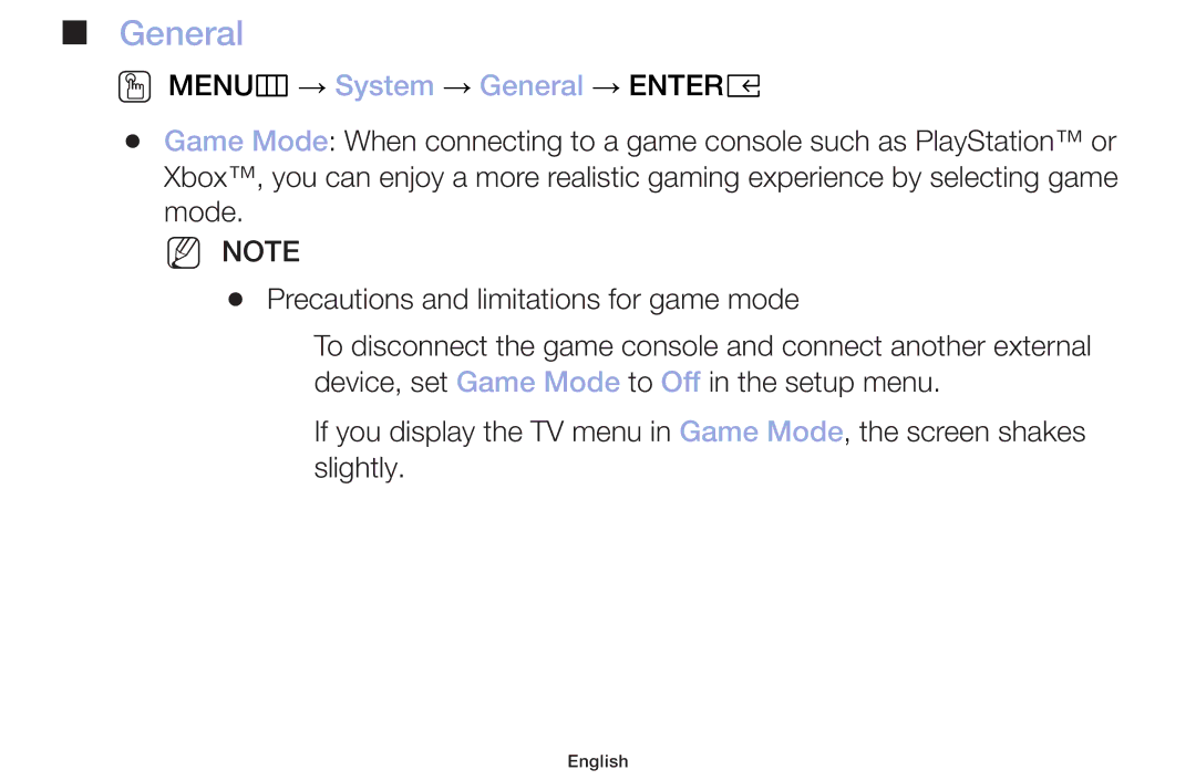 Samsung UE49M5000AUXSQ, UE40M5000AUXSQ, UA32J4003DWXSQ manual General 