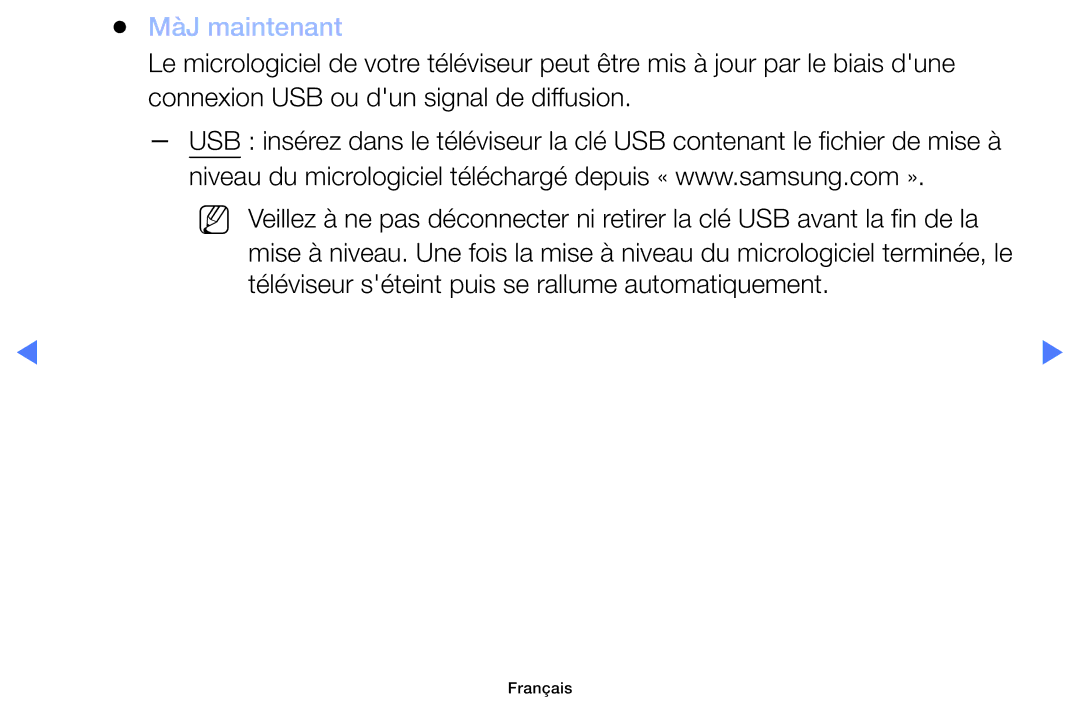 Samsung UE32M5005AWXXC, UE49M5005AWXXC, UE32M4005AWXXC, UE40M5005AWXXC manual MàJ maintenant 