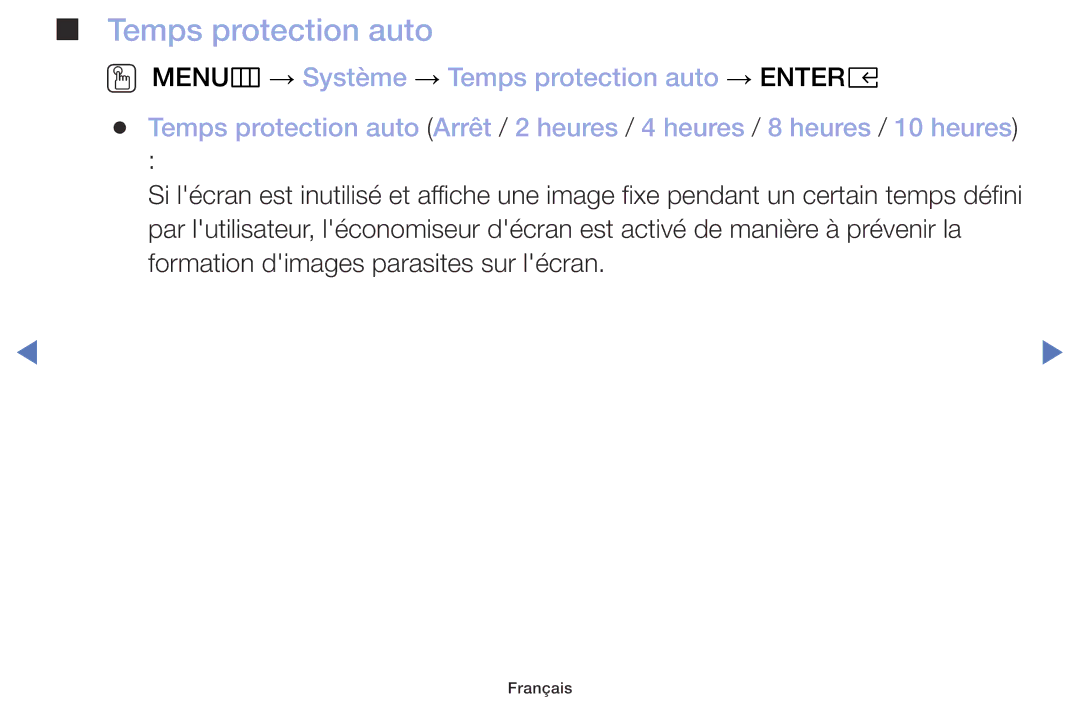 Samsung UE32M5005AWXXC, UE49M5005AWXXC, UE32M4005AWXXC, UE40M5005AWXXC manual Temps protection auto 