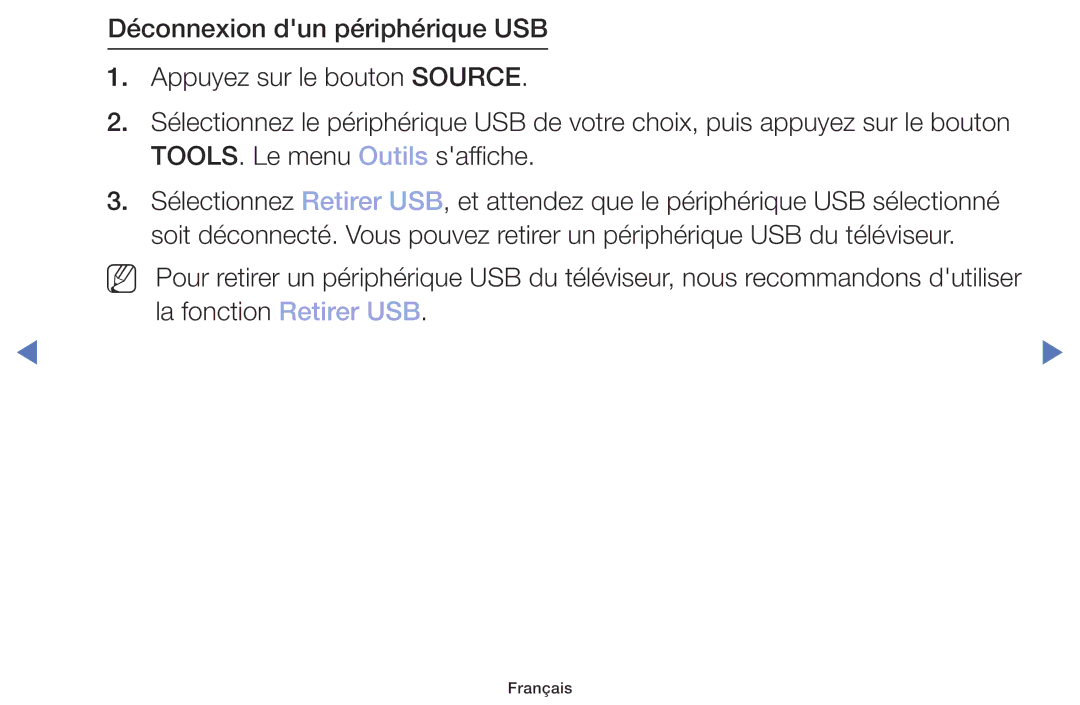 Samsung UE40M5005AWXXC, UE49M5005AWXXC, UE32M4005AWXXC, UE32M5005AWXXC manual Français 