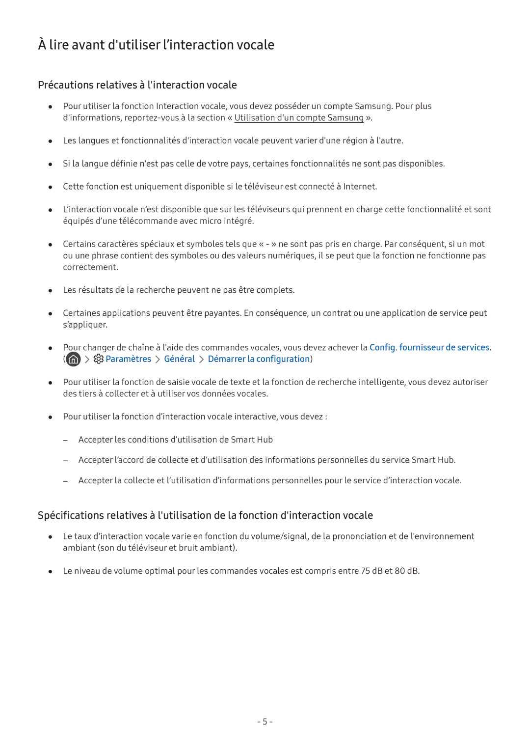 Samsung UE49M5515AKXXC manual Lire avant dutiliser l’interaction vocale, Précautions relatives à linteraction vocale 