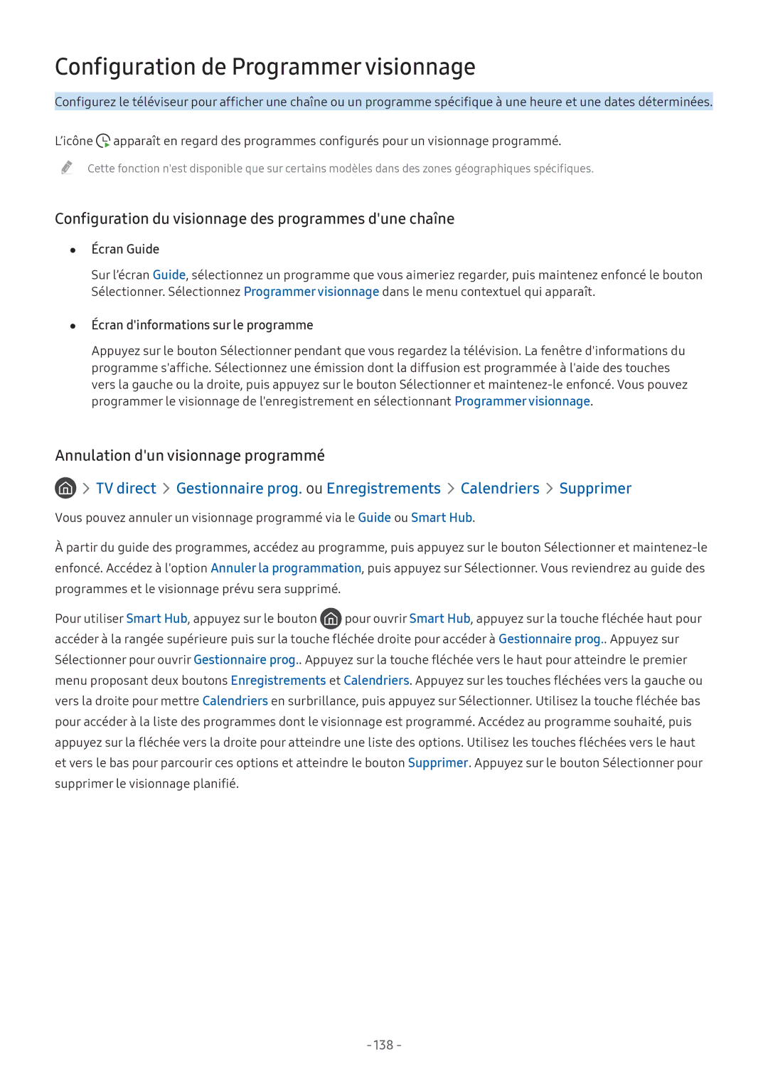 Samsung UE32M5575AUXXC Configuration de Programmer visionnage, Configuration du visionnage des programmes dune chaîne 