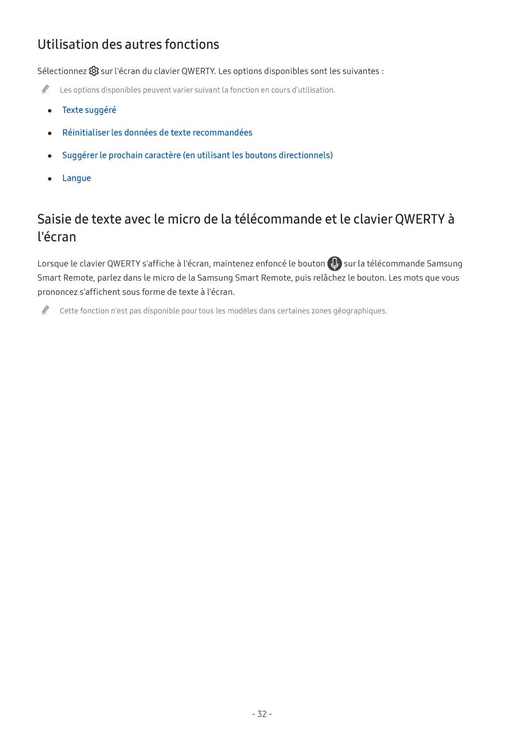 Samsung UE55M6305AKXXC, UE49M5605AKXXC, UE49M5515AKXXC, UE43M5575AUXXC, UE43M5515AKXXC manual Utilisation des autres fonctions 