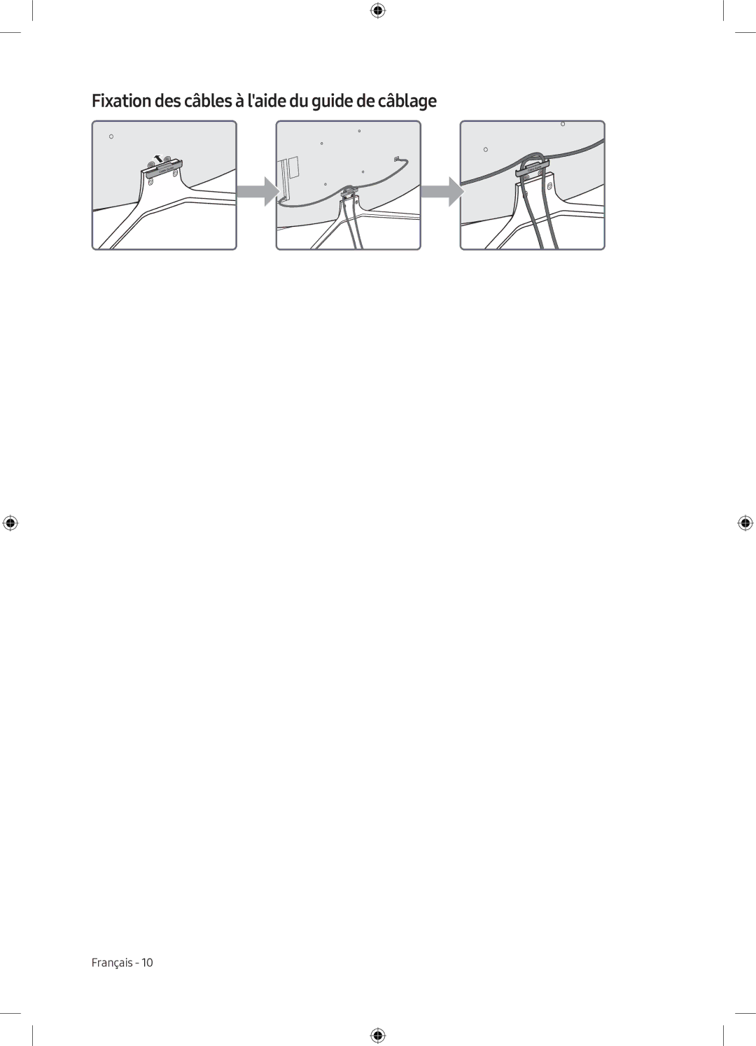 Samsung UE49M6300AWXXN, UE55M6300AWXXN manual Fixation des câbles à laide du guide de câblage 