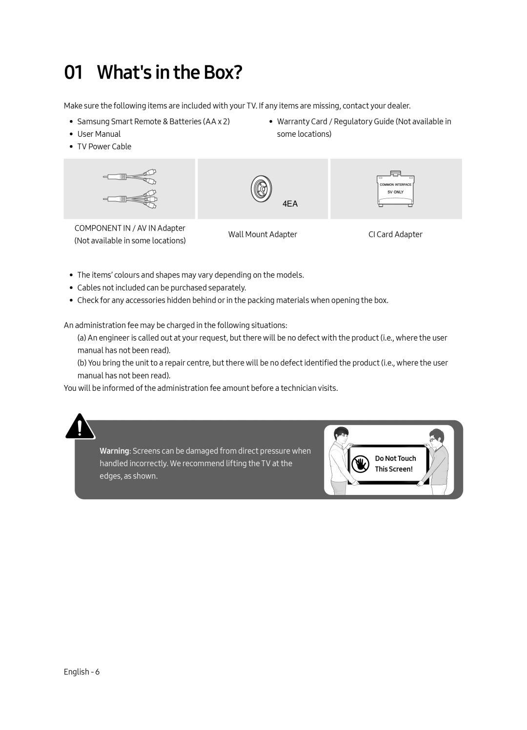 Samsung UE65MU6300UXRU, UE49MU6300UXRU, UE55MU6300UXRU manual Whats in the Box?, 4EA 