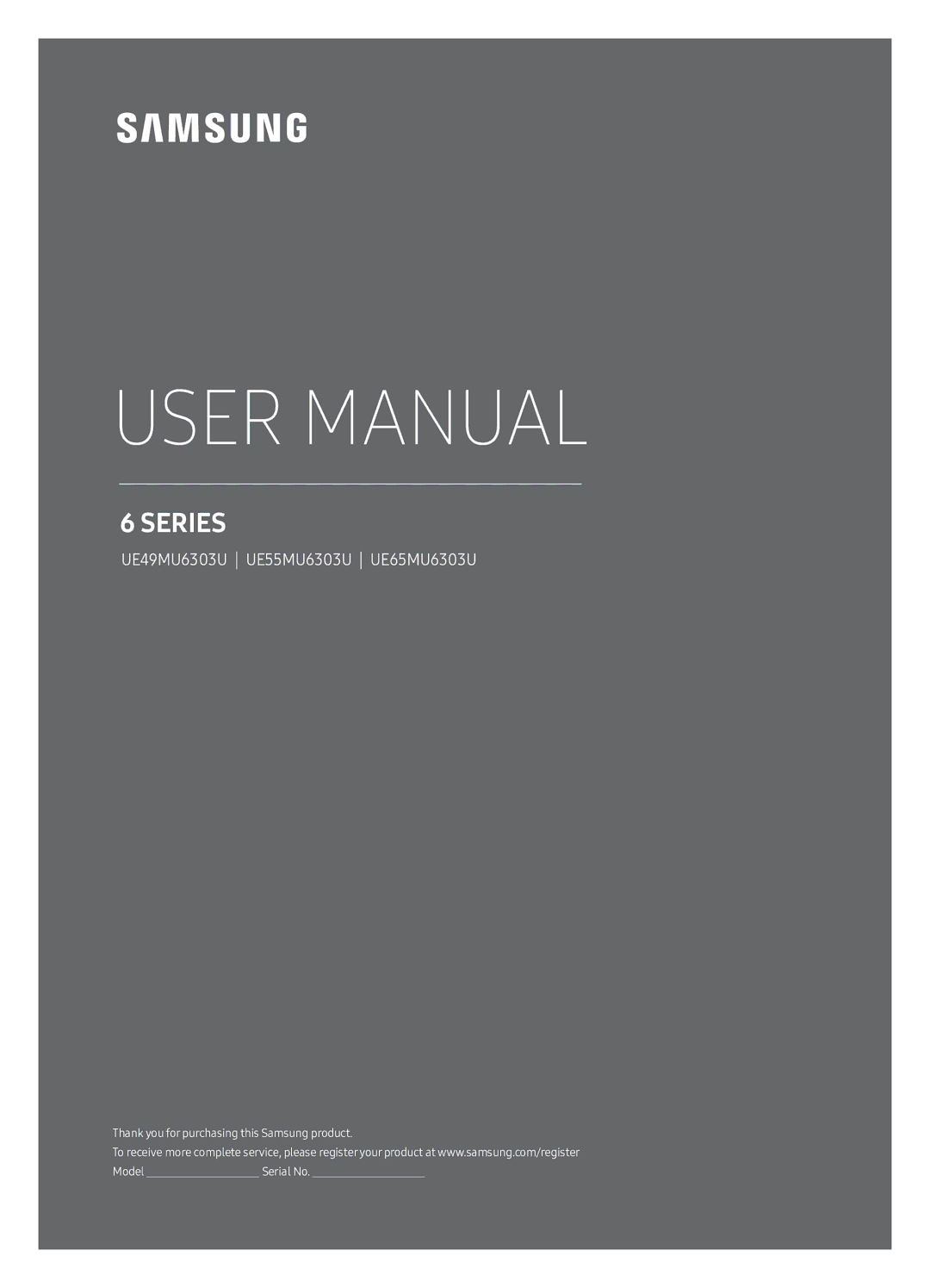 Samsung UE49MU6303UXRU manual Series 