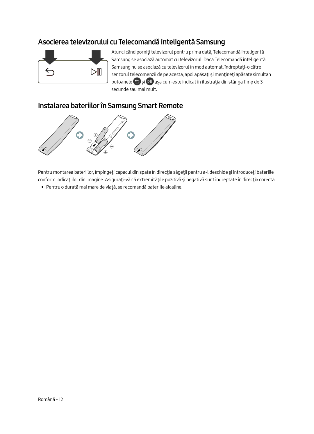 Samsung UE55MU6502UXXH, UE49MU6502UXXH, UE65MU6502UXXH manual Asocierea televizorului cu Telecomandă inteligentă Samsung 