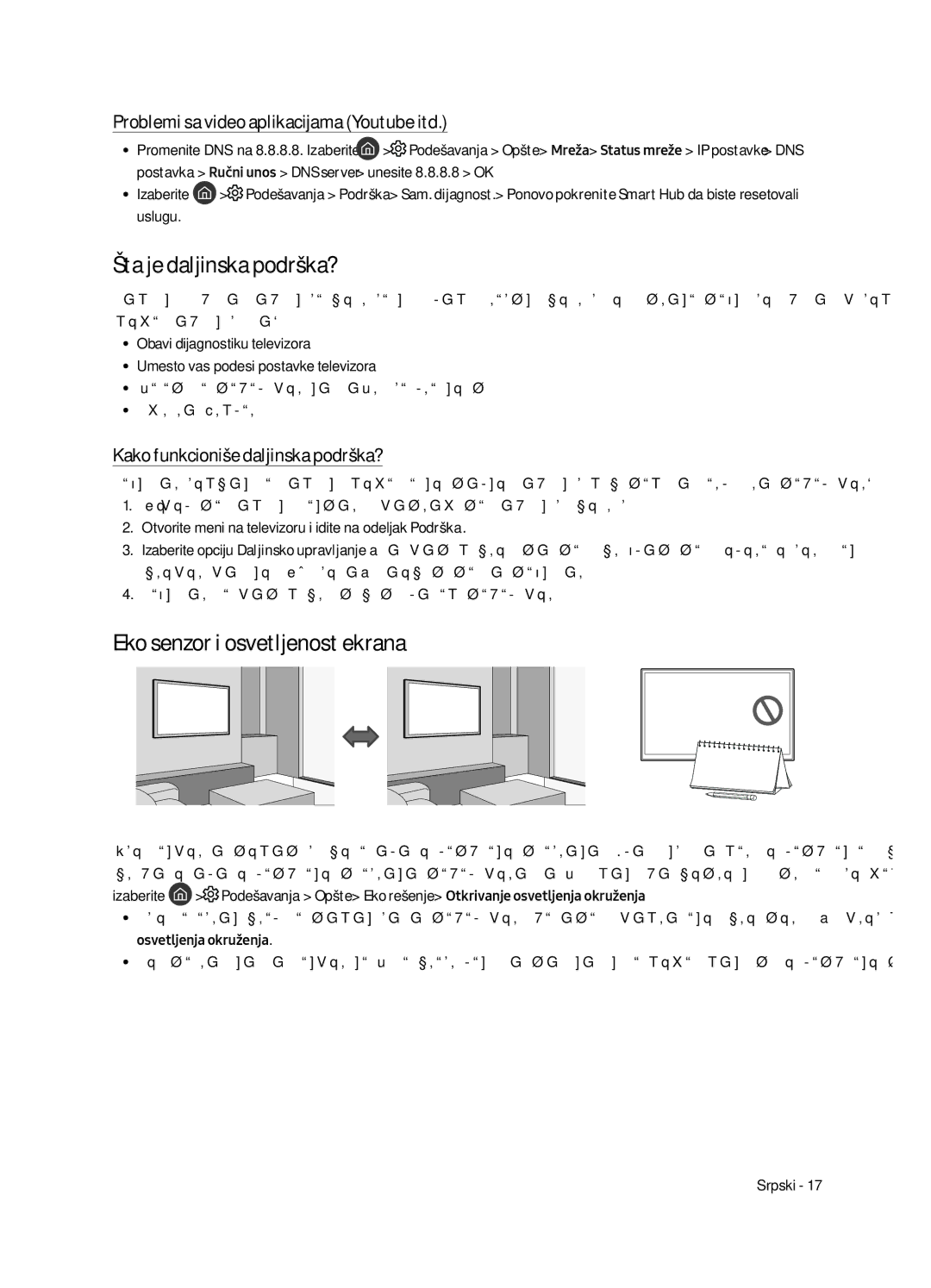 Samsung UE65MU6502UXXH Šta je daljinska podrška?, Eko senzor i osvetljenost ekrana, Kako funkcioniše daljinska podrška? 