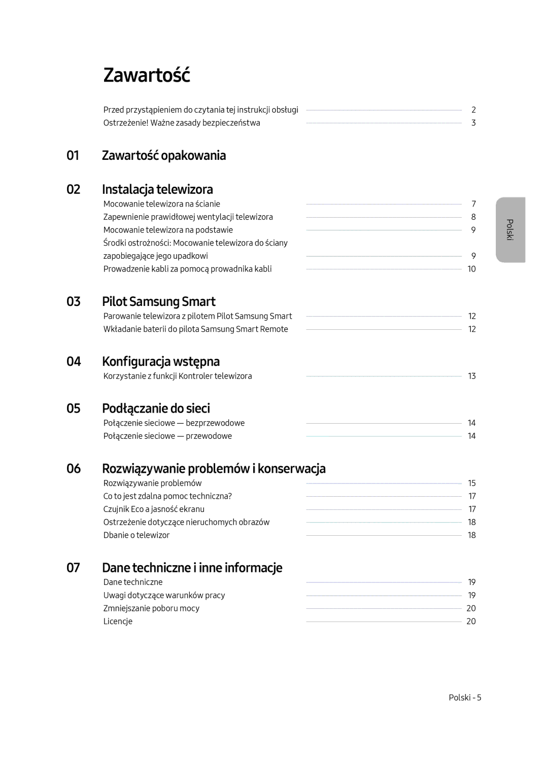 Samsung UE49MU6502UXXH, UE55MU6502UXXH, UE65MU6502UXXH manual Zawartość 