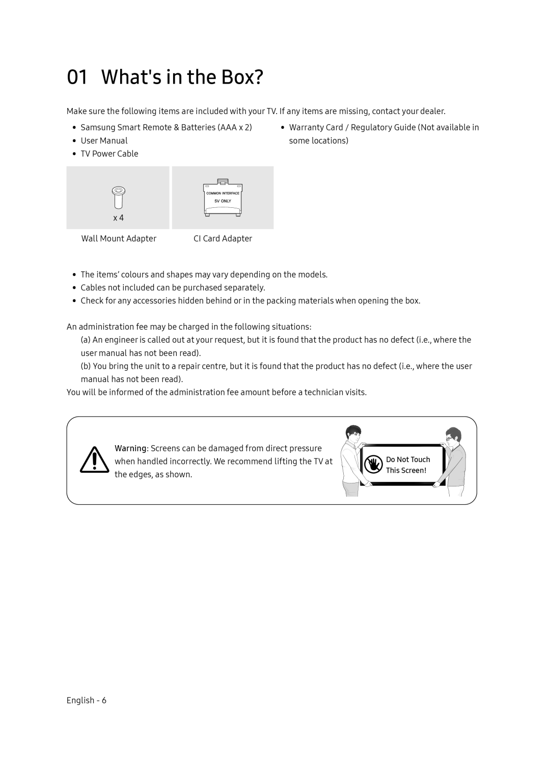 Samsung UE65NU8052TXXH, UE49NU8072TXXH, UE55NU8052TXXH, UE49NU8052TXXH manual Whats in the Box? 