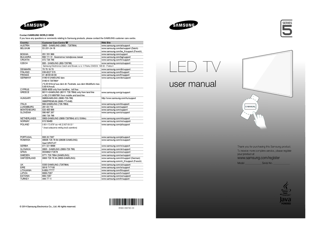 Samsung UE40H5500AYXZT, UE50H5500AYXZT, UE48H5500AYXZT, UE32H5500AYXZT manual Led Tv 