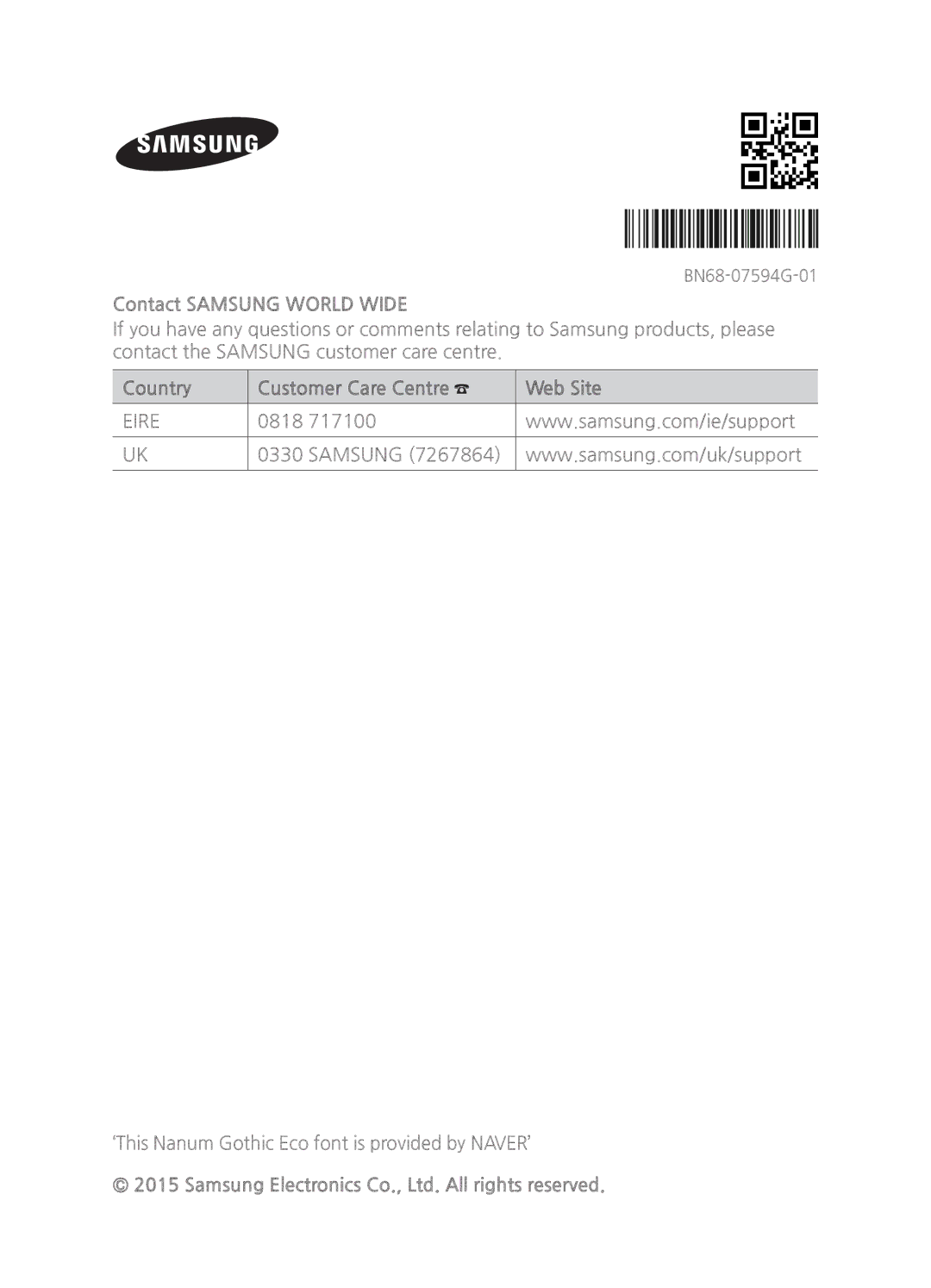 Samsung UE50J6100AKXXU, UE50J6100AKXZT, UE60J6100AKXXU, UE50J6100AKXXC, UE55J6100AKXXU Country Customer Care Centre Web Site 