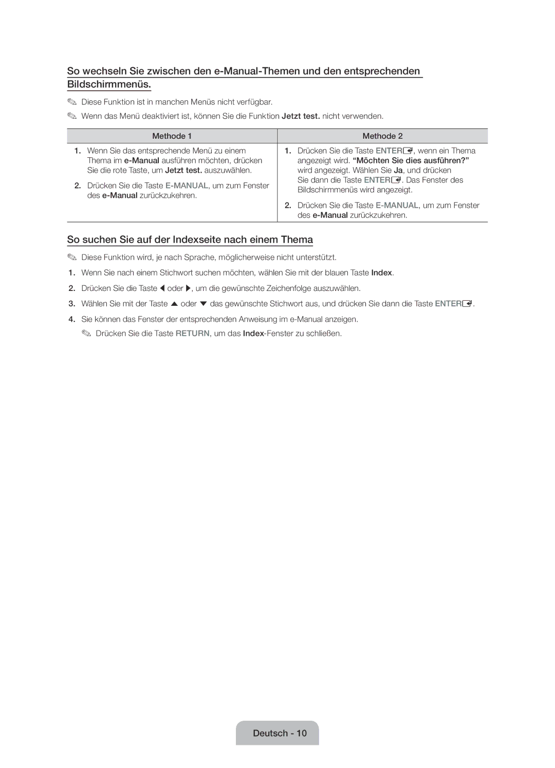 Samsung UE50J6100AKXZT manual So suchen Sie auf der Indexseite nach einem Thema 