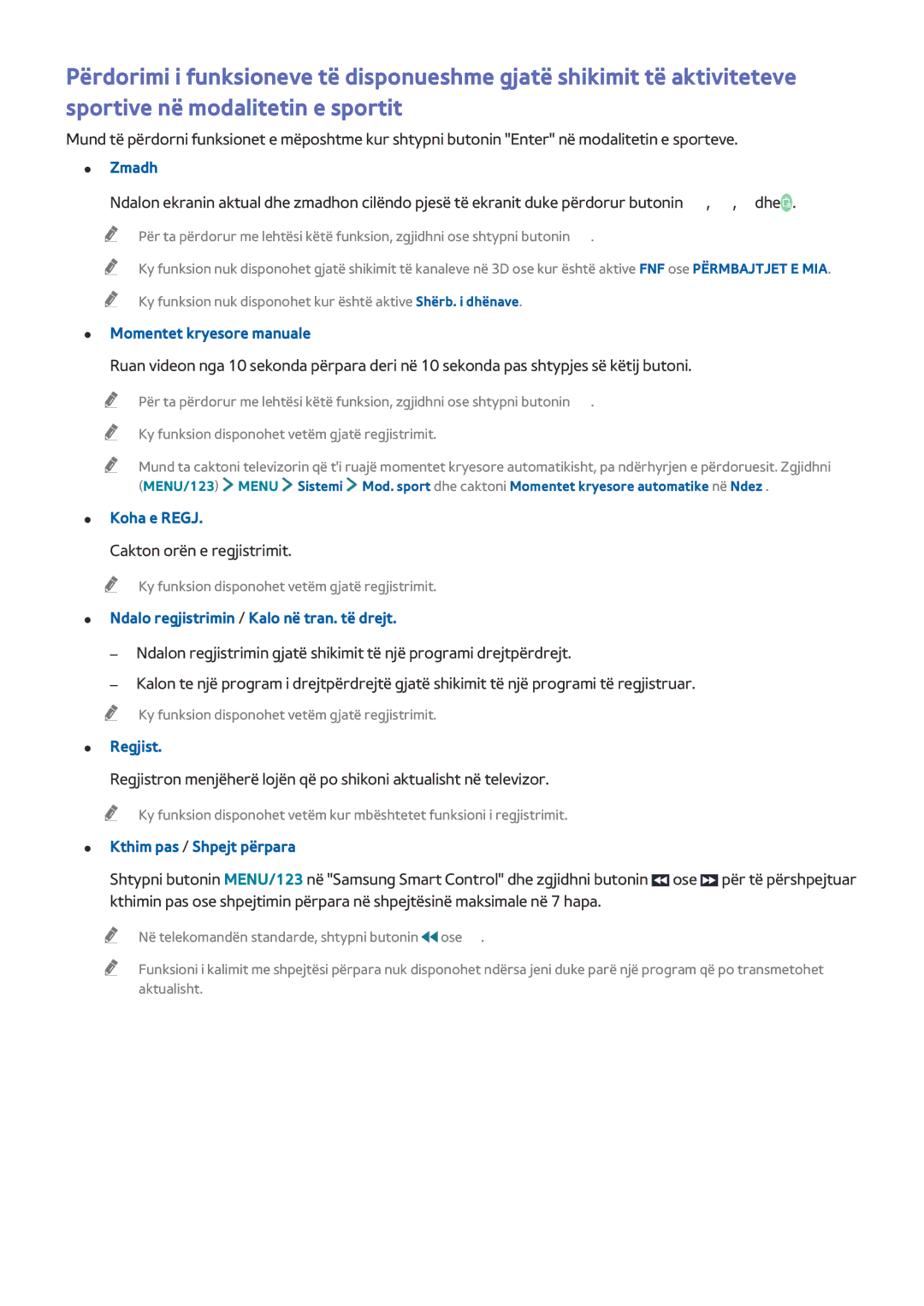 Samsung UE40JU6742UXXH, UE50JU6872UXXH, UE55JU6872UXXH, UE60JU6872UXXH, UE48JU6412UXXH Zmadh, Momentet kryesore manuale 