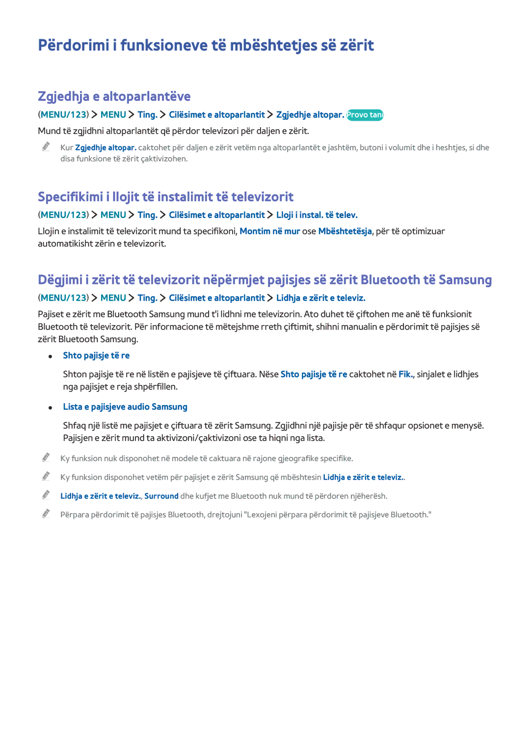 Samsung UE48JU7002TXXH Përdorimi i funksioneve të mbështetjes së zërit, Zgjedhja e altoparlantëve, Shto pajisje të re 