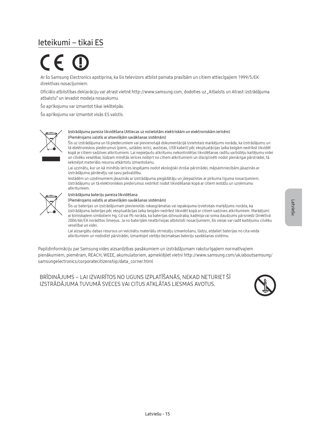 Samsung UE65KU6000WXXN, UE50KU6000WXXH, UE43KU6000WXXH, UE43KU6072UXXH, UE70KU6000WXXH, UE65KU6000WXXH manual Ieteikumi tikai ES 