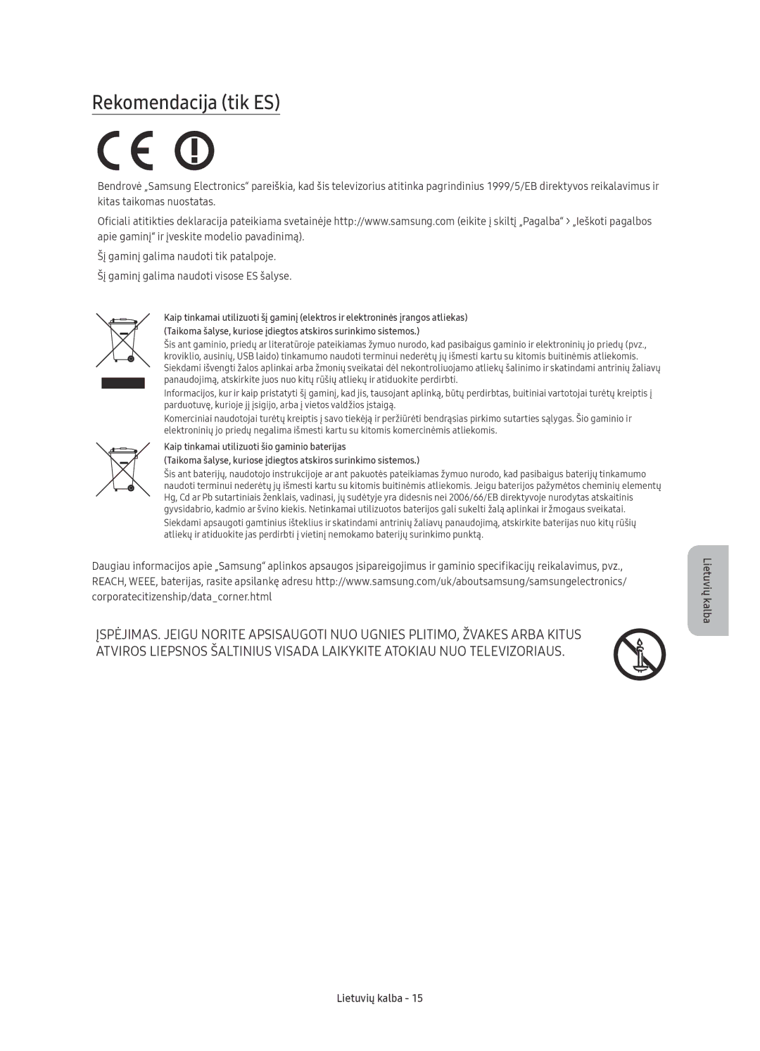 Samsung UE55KU6000WXXH, UE50KU6000WXXH, UE43KU6000WXXH, UE43KU6072UXXH, UE70KU6000WXXH, UE65KU6000WXXH Rekomendacija tik ES 