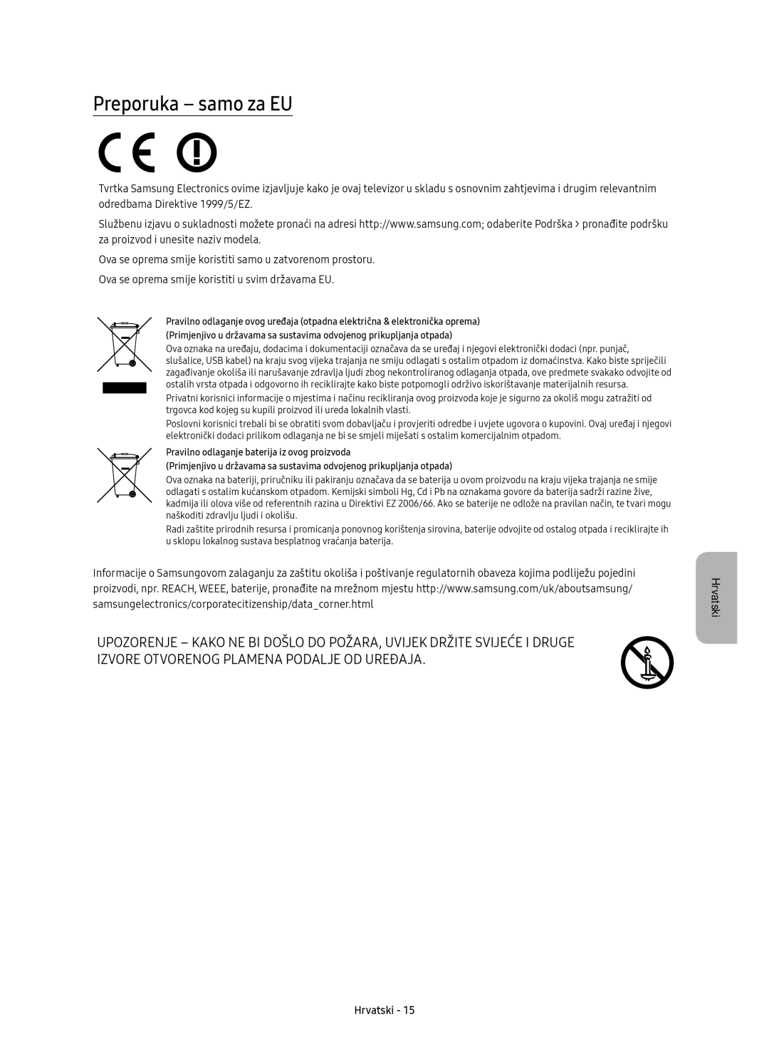 Samsung UE50KU6020WXXH, UE50KU6000WXXH, UE43KU6000WXXH, UE43KU6072UXXH, UE70KU6000WXXH, UE65KU6000WXXH Preporuka samo za EU 