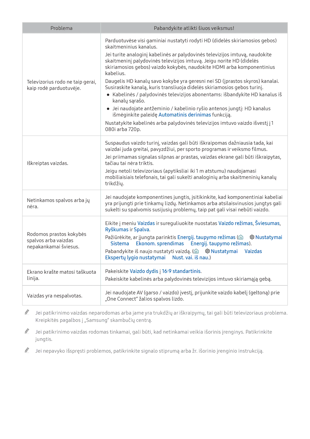 Samsung UE49KS7002UXXH manual Ryškumas ir Spalva, Sistema Ekonom. sprendimas Energij. taupymo režimas, Nustatymai Vaizdas 