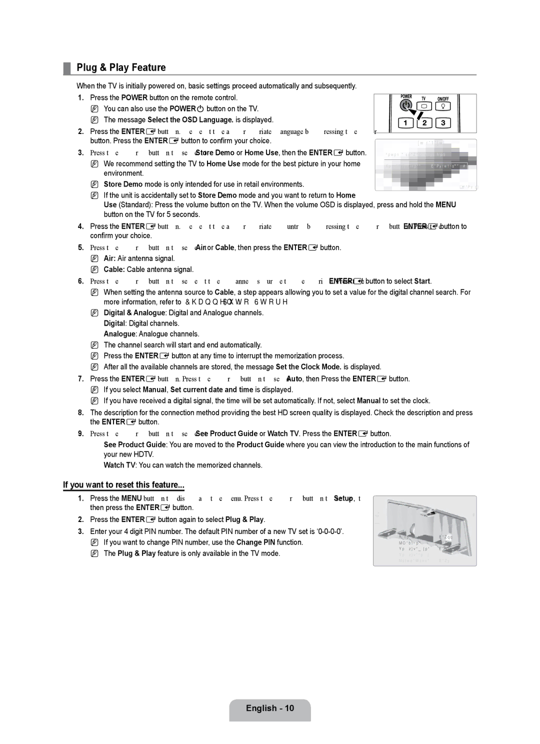 Samsung UE55B7020WWXBT, UE55B7000WWXBT manual Plug & Play Feature, If you want to reset this feature 