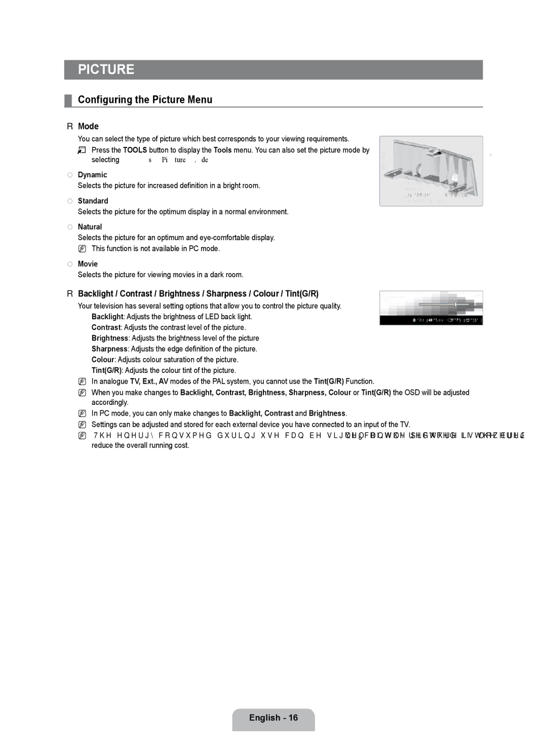 Samsung UE55B7020WWXBT, UE55B7000WWXBT manual Configuring the Picture Menu, Mode 