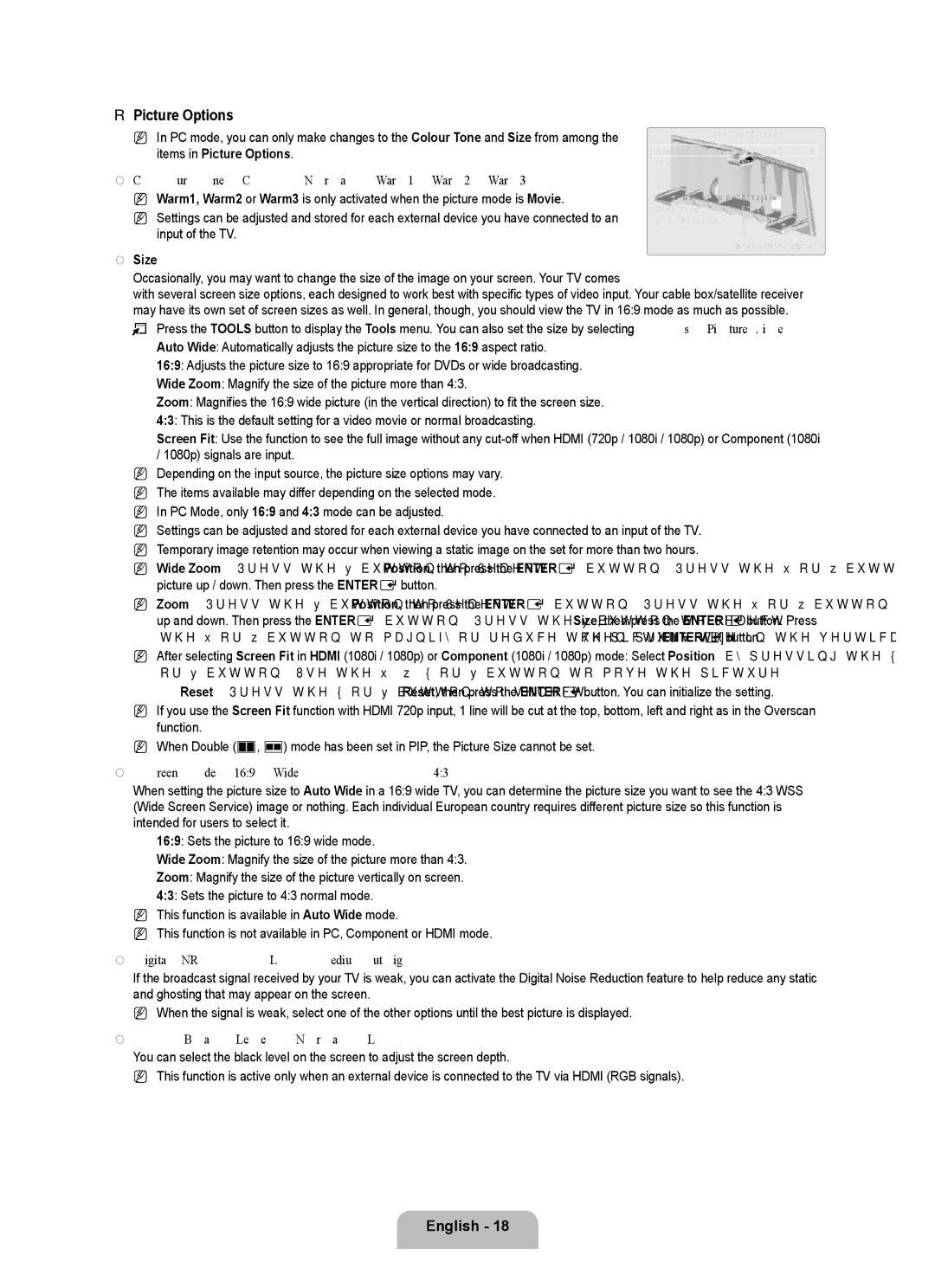 Samsung UE55B7020WWXBT, UE55B7000WWXBT manual Picture Options 