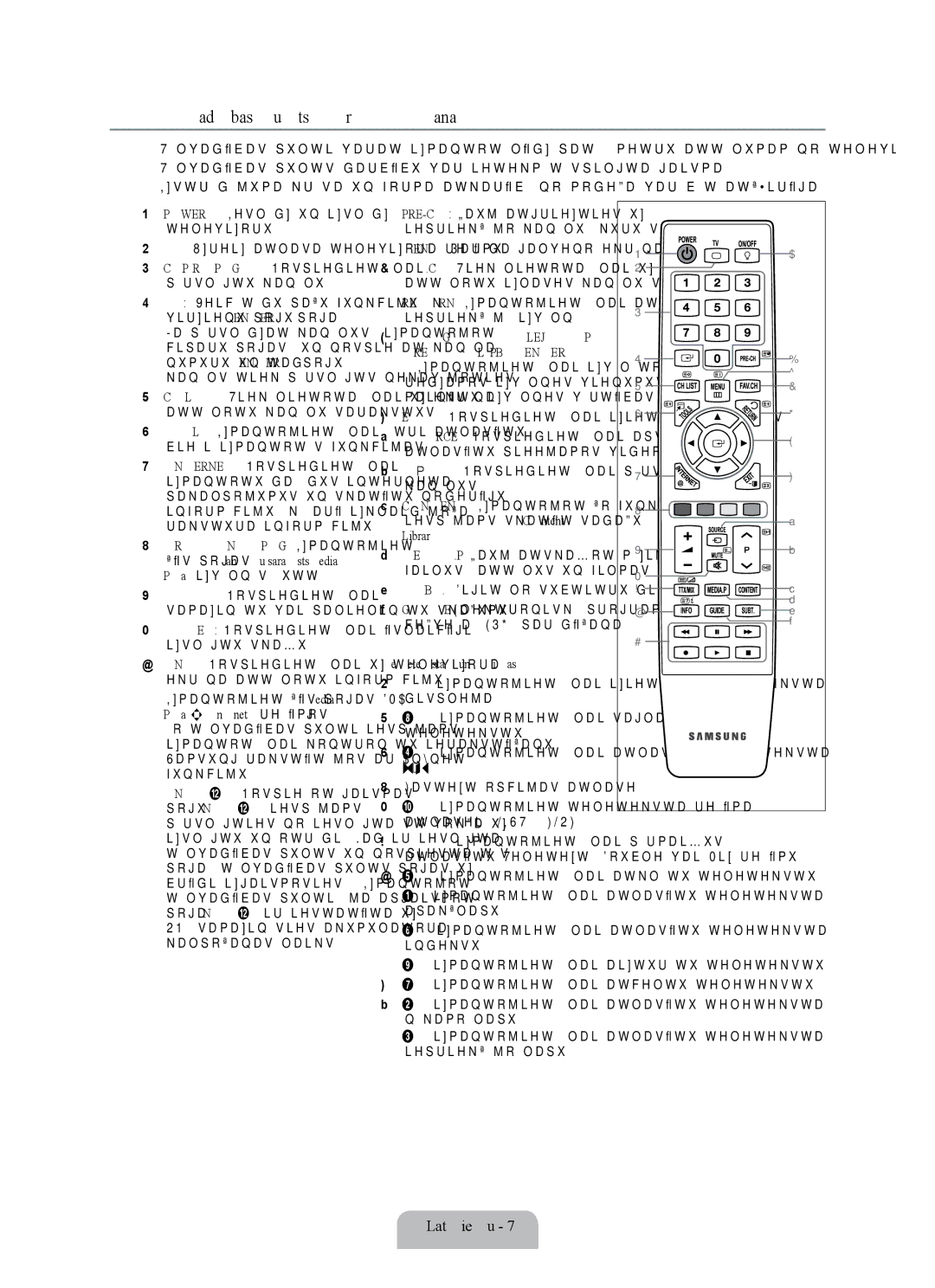 Samsung UE55B7000WWXBT, UE55B7020WWXBT manual Tālvadības pults pārlūkošana, Teleteksta funkcijas 