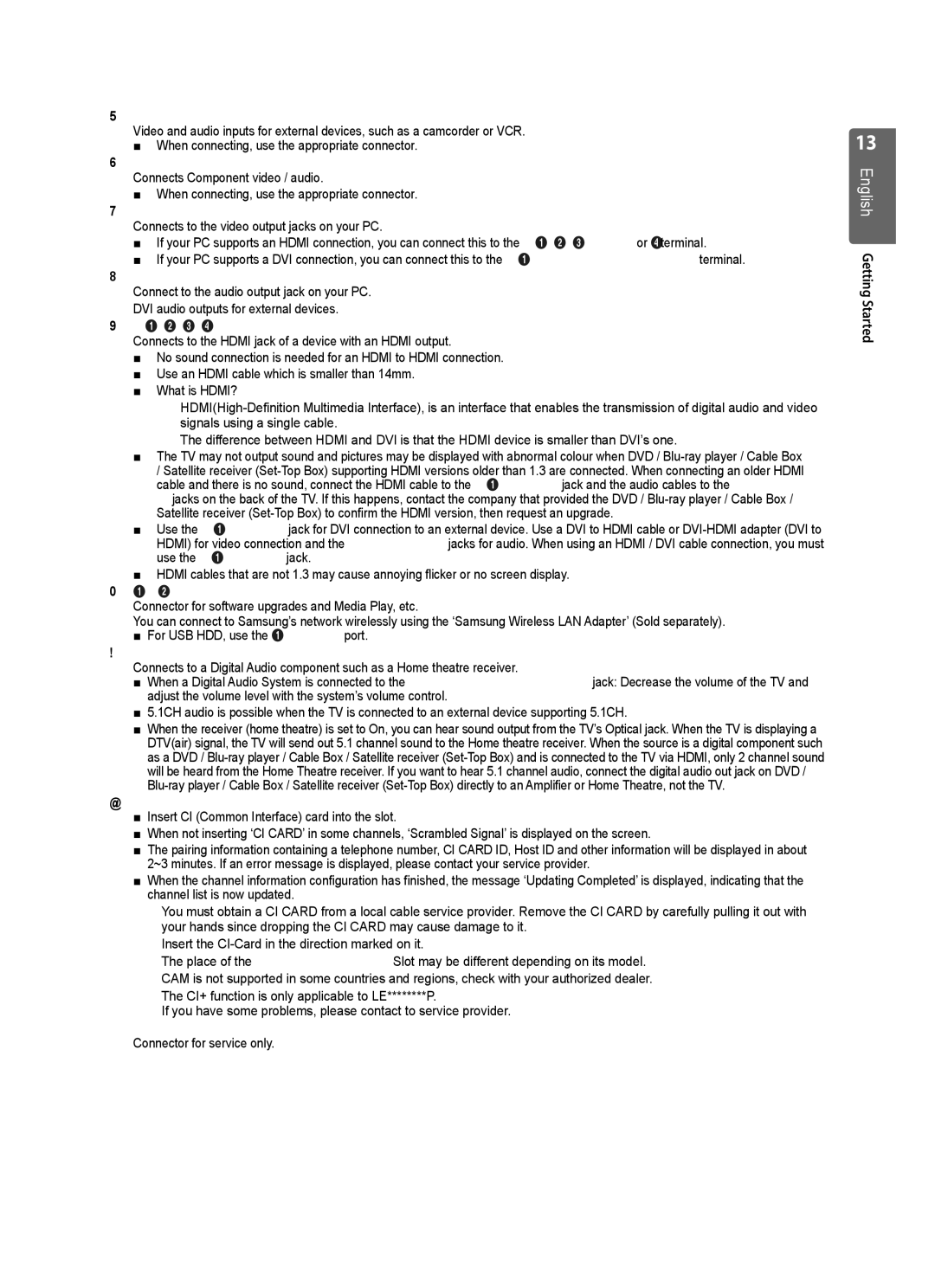 Samsung UE32B7000WWXXH manual AV in Video / L-AUDIO-R, Component, PC/DVI Audio, Digital Audio OUT Optical, # Ex-Link 