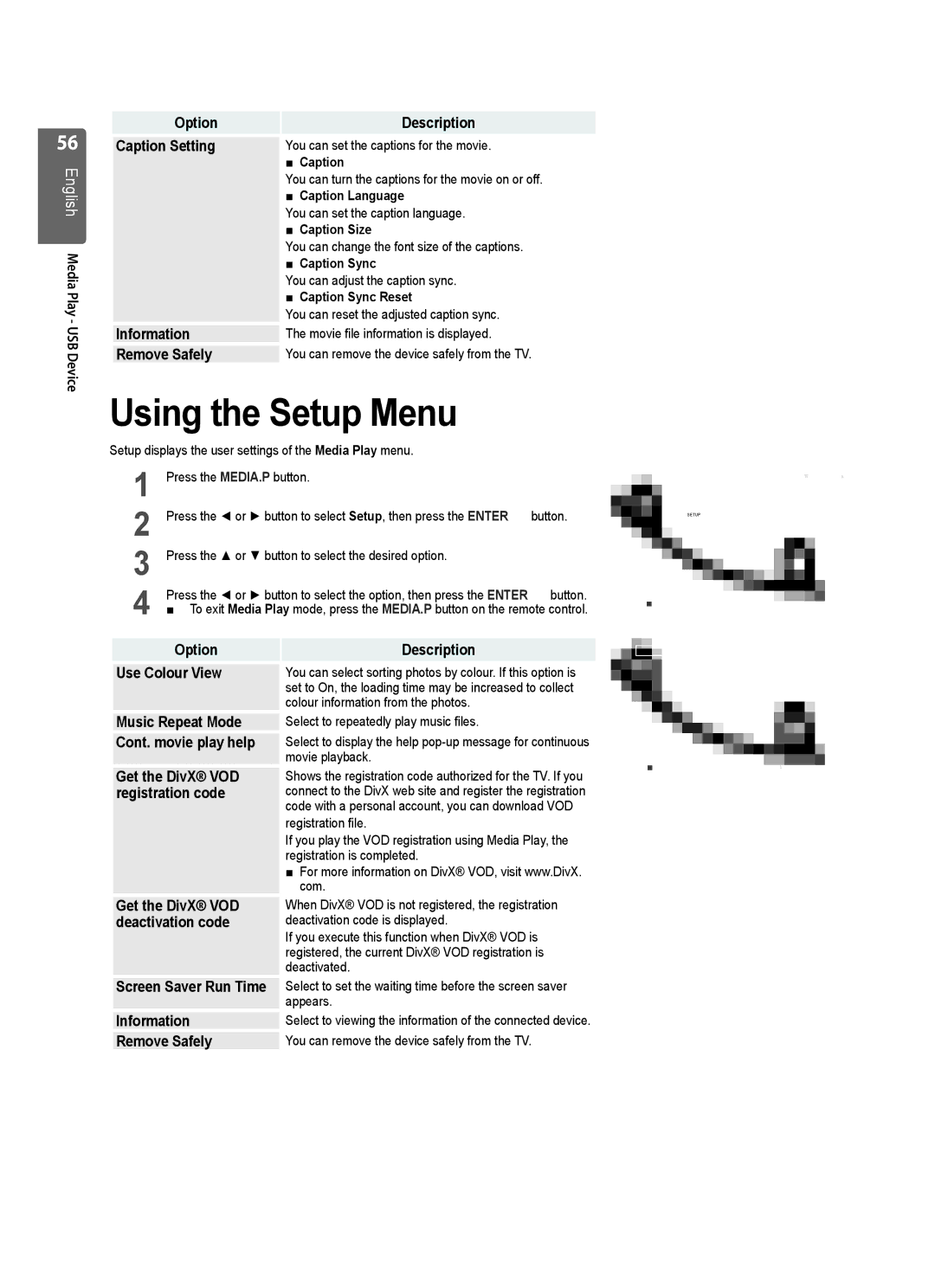 Samsung UE55B7020WWXXC, UE32B7000WWXXC, UE55B7000WWXXC, UE55B7000WWXXH, UE55B7020WWXXU, UE32B7000WWXXH Using the Setup Menu 