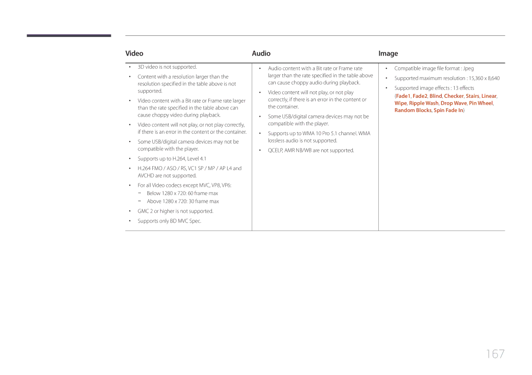 Samsung UE46C, UE55C user manual 167, Video Audio 