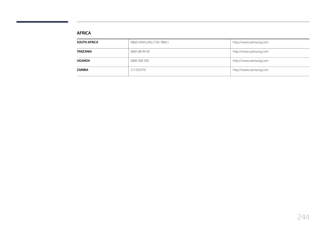 Samsung UE55C, UE46C user manual 244, 0685 88 99, 0800 300, 211350370 