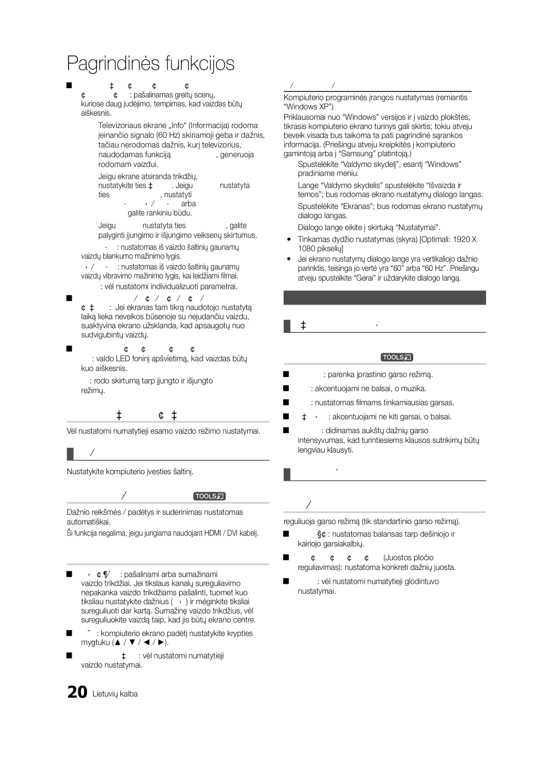 Samsung UE55C6900VSXBT manual Automatinis reguliavimas t, Ekranas, Glodintuvas 