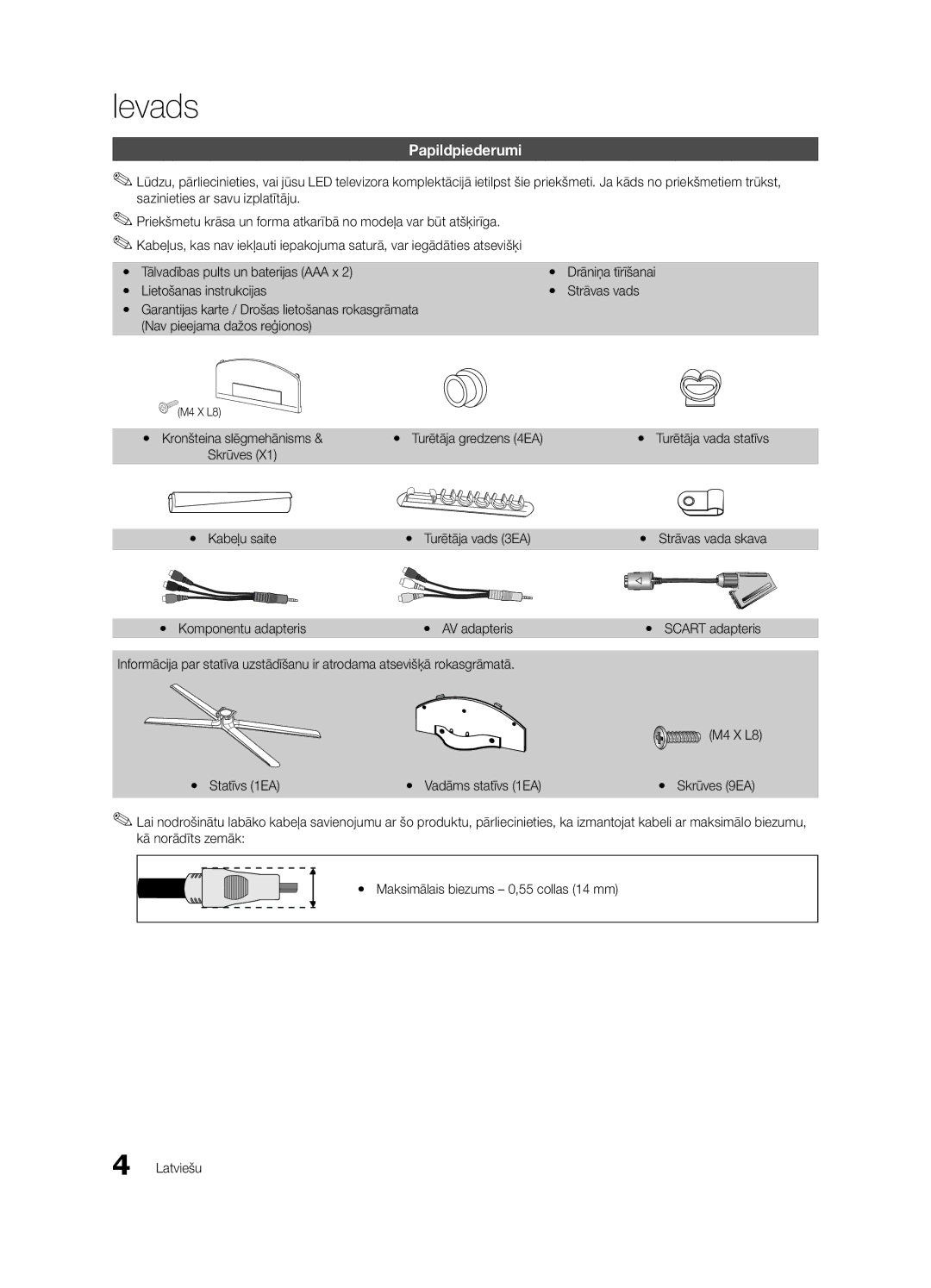 Samsung UE55C6900VSXBT manual Ievads, Papildpiederumi 