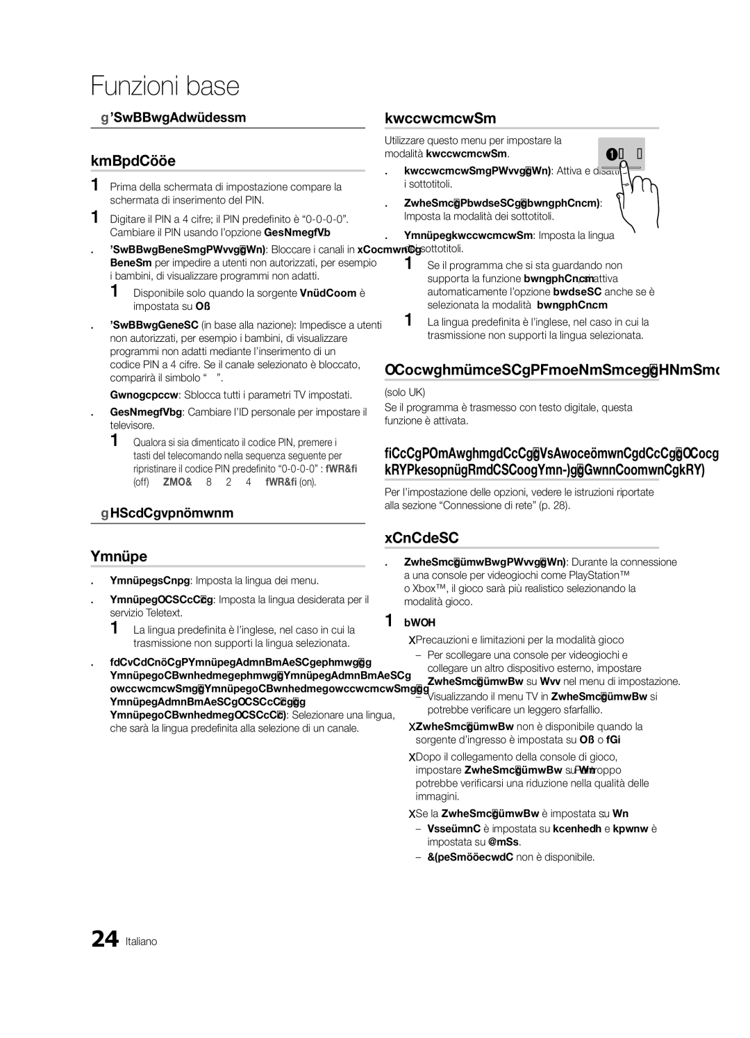 Samsung UE46C7000WPXZT, UE55C7000WPXZT manual Sicurezza, Lingua, Sottotitoli, Testo digitale Disabilita / Abilita, Generale 