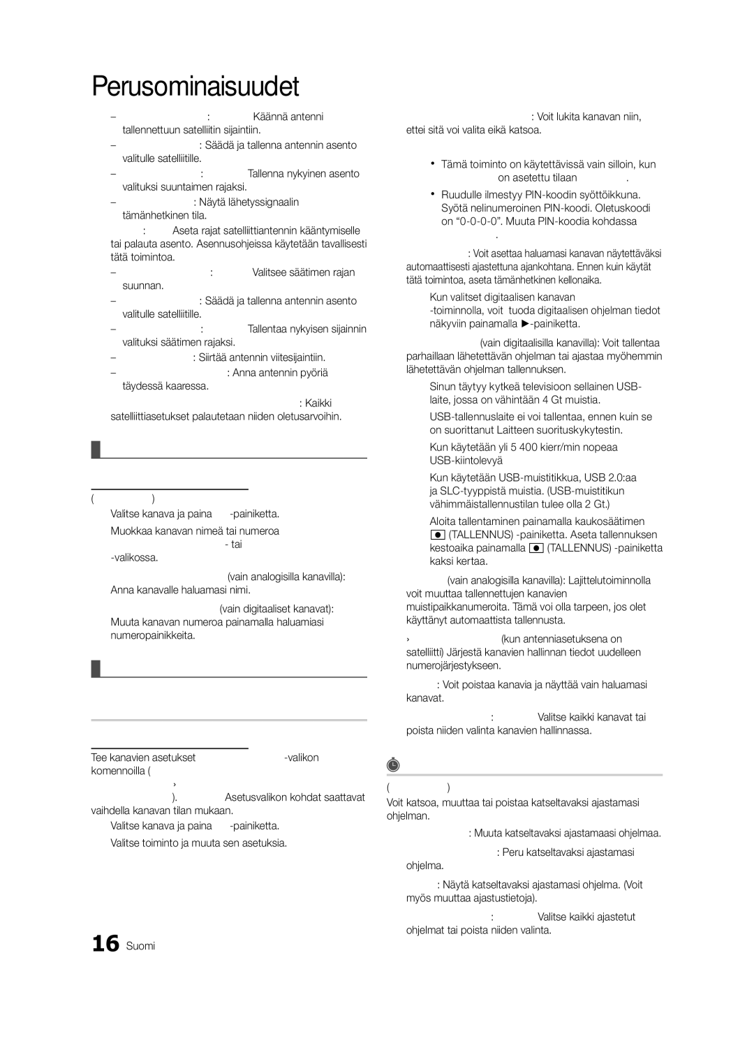 Samsung UE55C7700WSXXN, UE55C7700WZXZG, UE40C7700WSXXN, UE40C7700WZXZG Ajastettu, Kanavien muokkaaminen, Muut ominaisuudet 