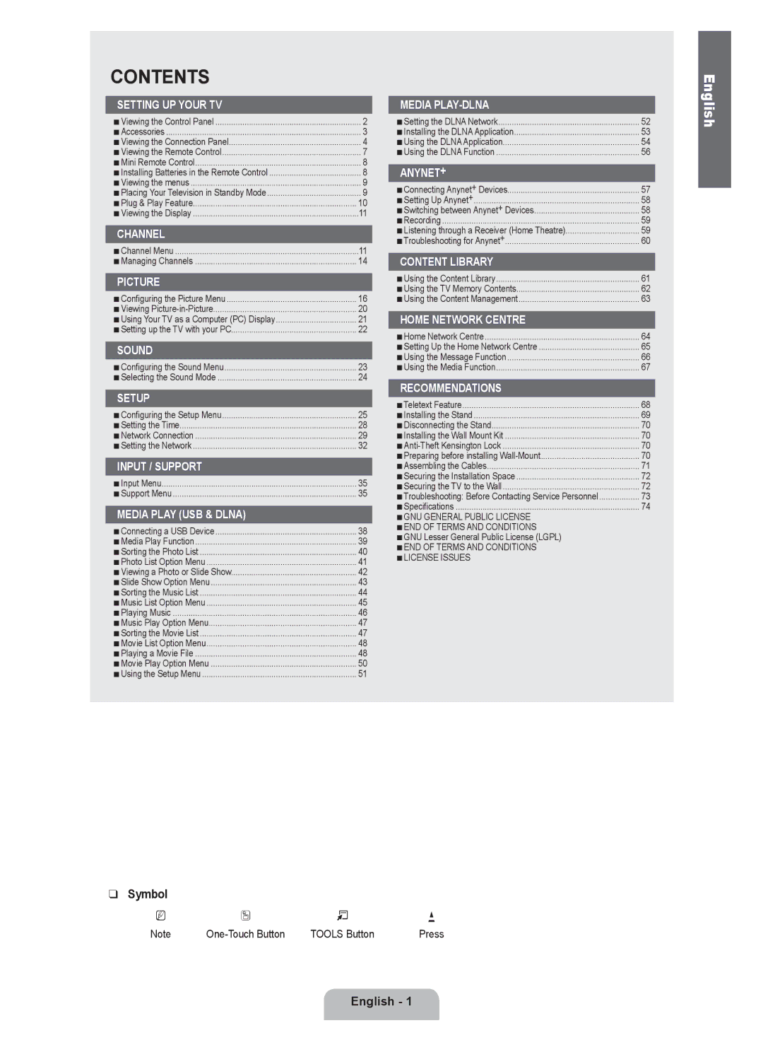 Samsung UE55C8000XWXRU, UE55C8000XWXBT manual Contents 