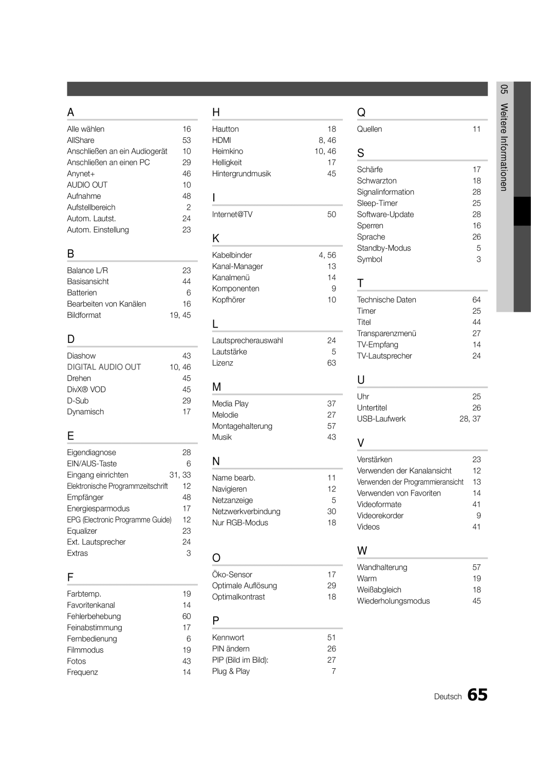 Samsung UE55C8000XWXXH manual Alle wählen AllShare, Anschließen an einen PC Anynet+, Empfänger Energiesparmodus, Hautton 