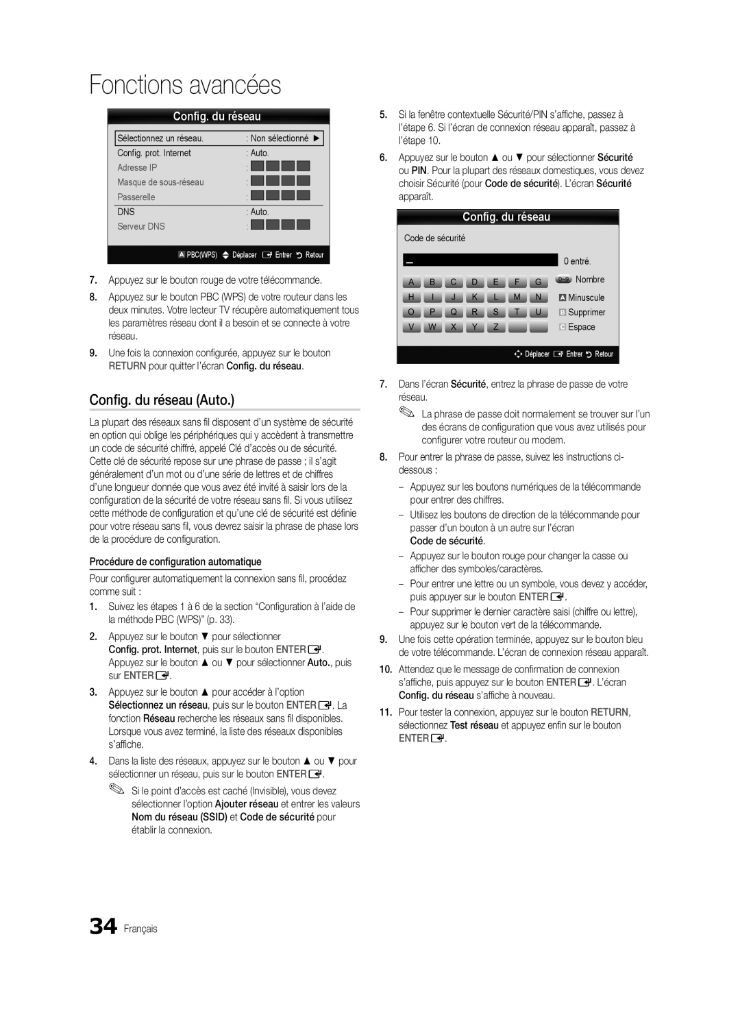 Samsung UE46C8700XSXXN, UE55C8700XSXXN, UE46C8780XSXZG, UE40C8700XSXZG manual Code de sécurité Entré ~9 Nombre, Espace 