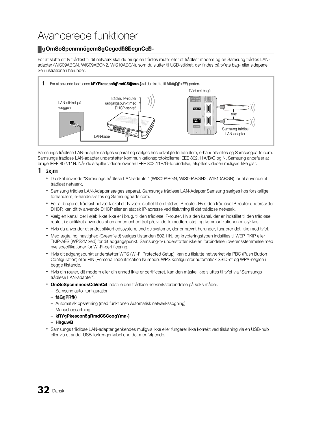 Samsung UE40C8705, UE55C8705, UE46C8705 user manual Tilslutning til et trådløst netværk 