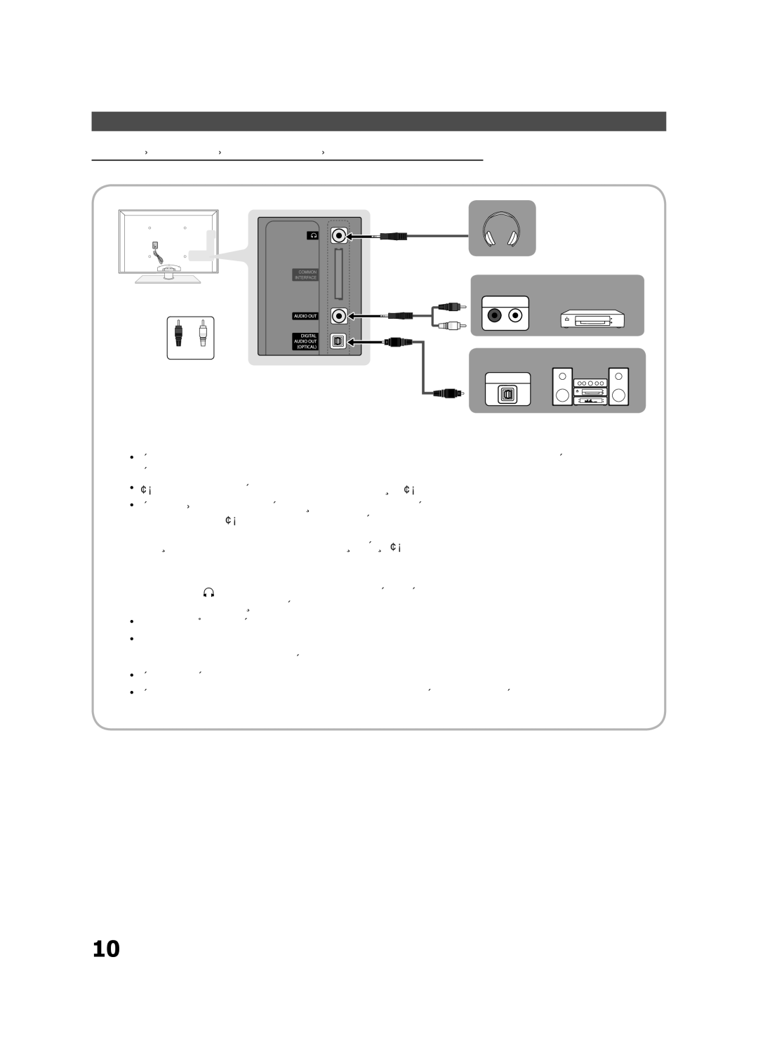 Samsung UE40C8705, UE55C8705, UE46C8705 user manual Koble til en lydenhet 