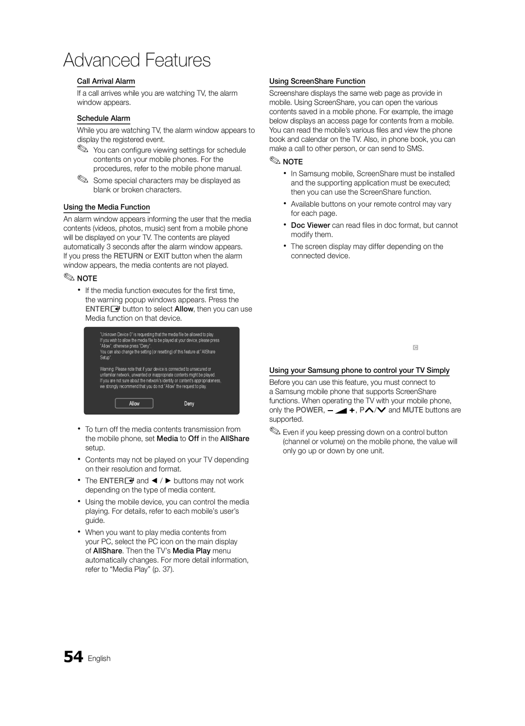 Samsung UE55C8705, UE40C8705, UE46C8705 user manual My Mobile 