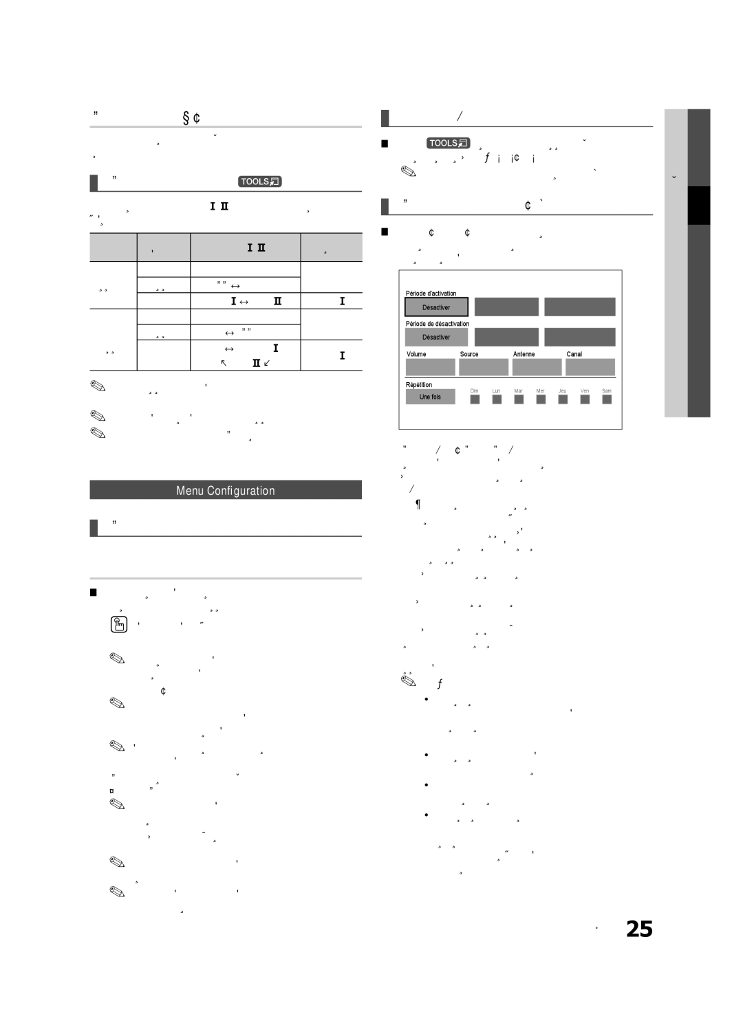 Samsung UE55C8700XSXZG manual Réinitialisation du son OK / Annuler, Heure, Sélection du mode Son t, Réglage de l’heure 