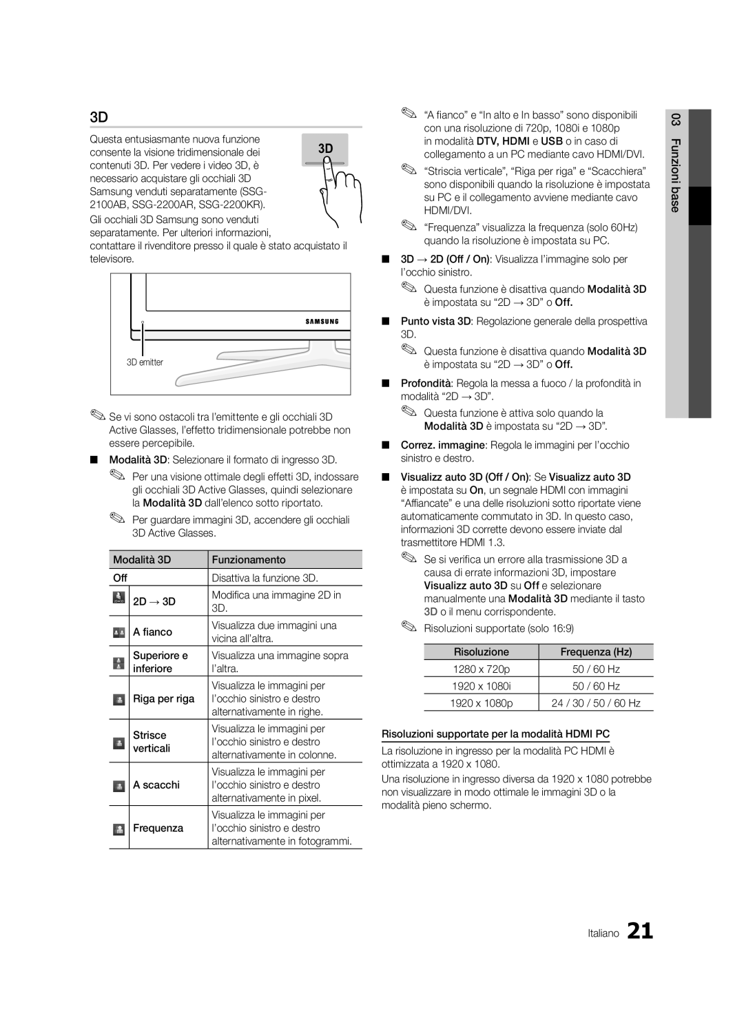 Samsung UE46C8700XSXXN, UE55C8790XZXZG, UE55C8700XSXXN manual Visualizza una immagine sopra, Alternativamente in fotogrammi 